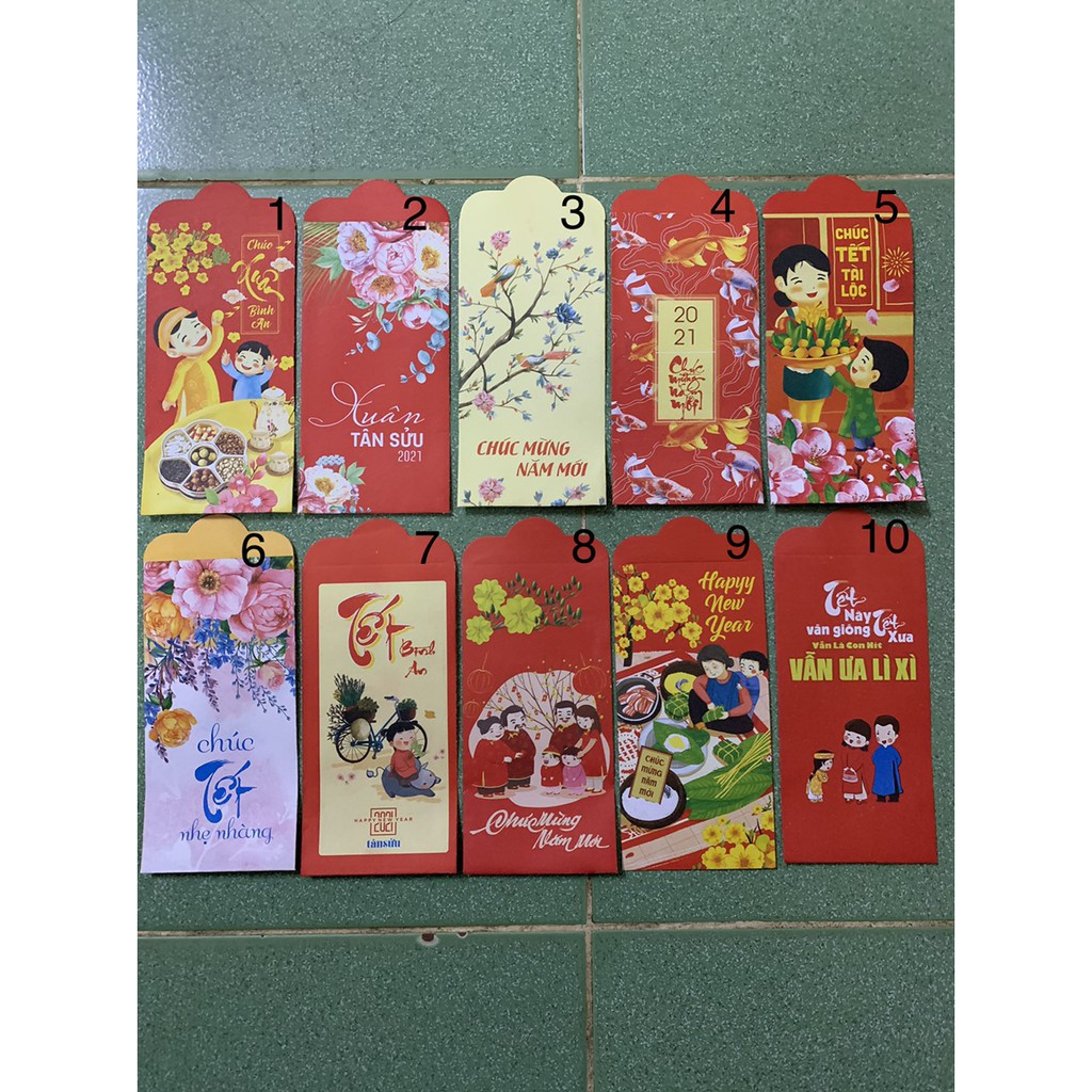 sỉ 100 lì xì tết 2021 siêu dày đẹp cỡ to