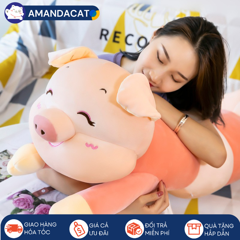 [Hàng Sẵn] Gấu bông Gối ôm hình Sâu B.ướm Heo Dễ Thương cho Bé