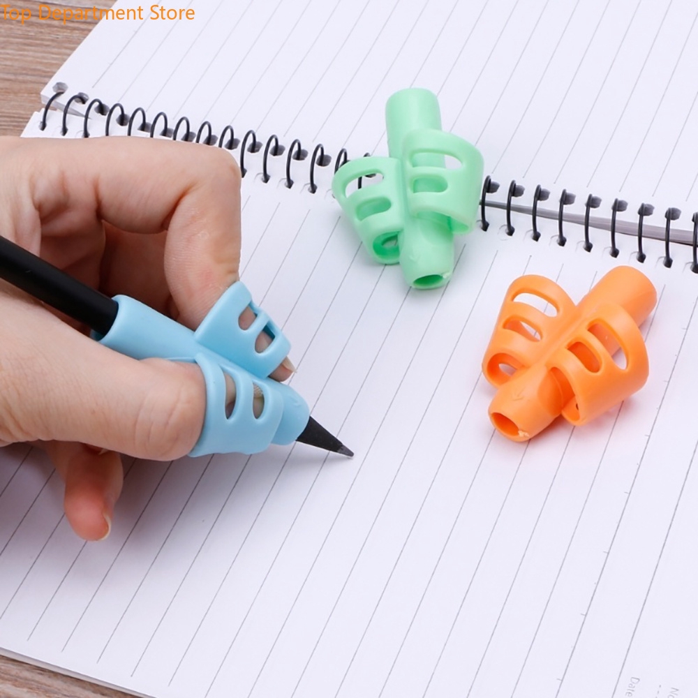 Dụng cụ kẹp giá đỡ bút chì hai ngón bằng silicon tiện lợi cho học sinh