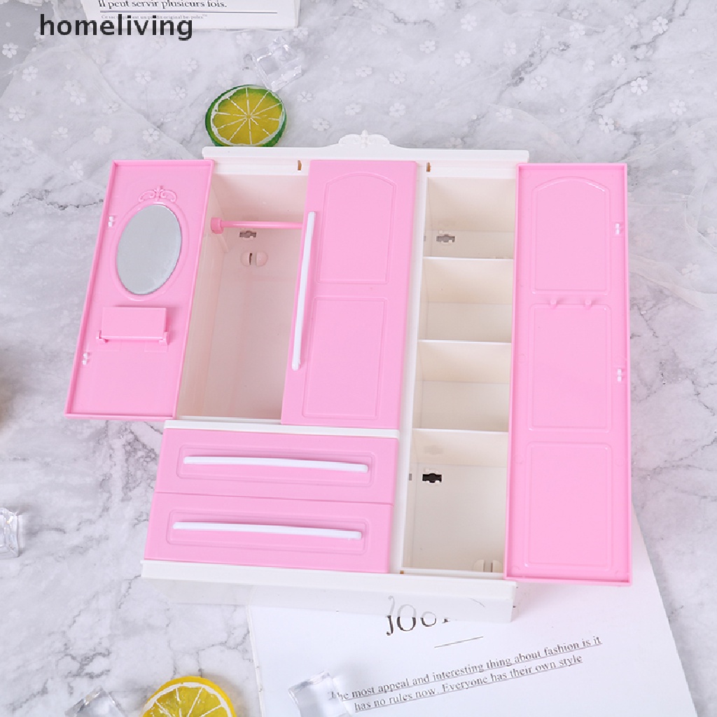 Tủ Quần Áo Búp Bê Màu Hồng Xinh Xắn