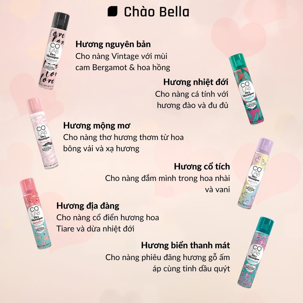 Dầu gội khô Colab Original (Hương Nguyên Bản) | Dưỡng Tóc Mềm Mượt, Tóc Sạch Bồng Bềnh Vào Nếp Sau 5 Giây (200ml)