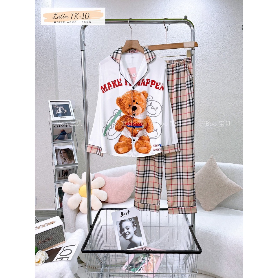 Đồ bộ latin BOO BOO mẫu gấu sọc hàng thiết kế