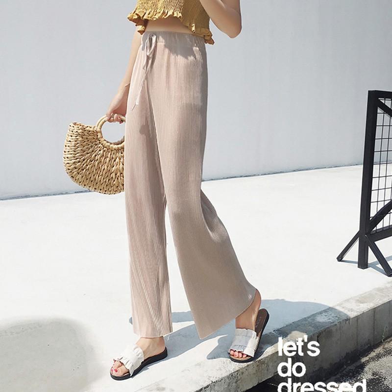 Quần voan ống rộng phong cách Hàn Quốc thanh lịch dành cho nữ | BigBuy360 - bigbuy360.vn