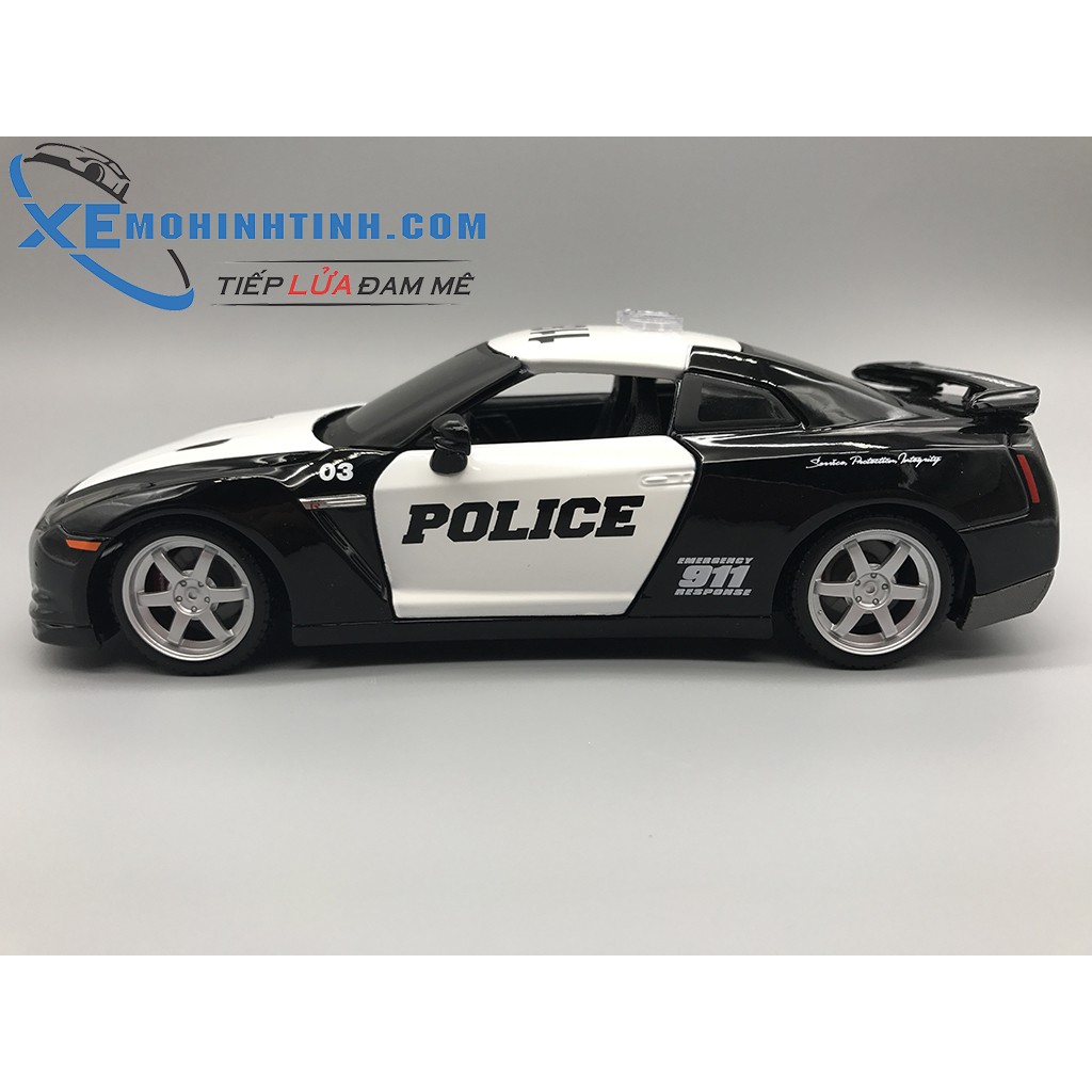 Xe Mô Hình Nissan Gt-R(R35) Police 2009 1:24 Maisto (Trắng)