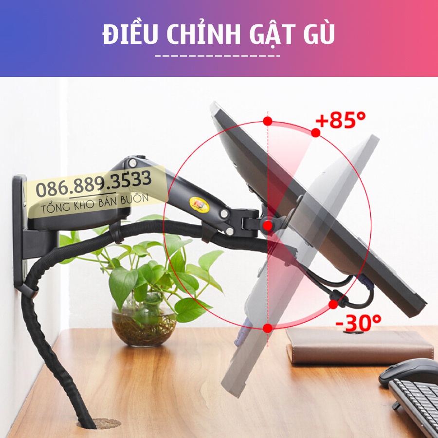 Giá Treo Màn hình NB F150 17" - 35 " gắn tường/ Tay treo Arm màn hình gắn tường - Giá Treo Tivi Điều Chỉnh Độ Cao Thấp