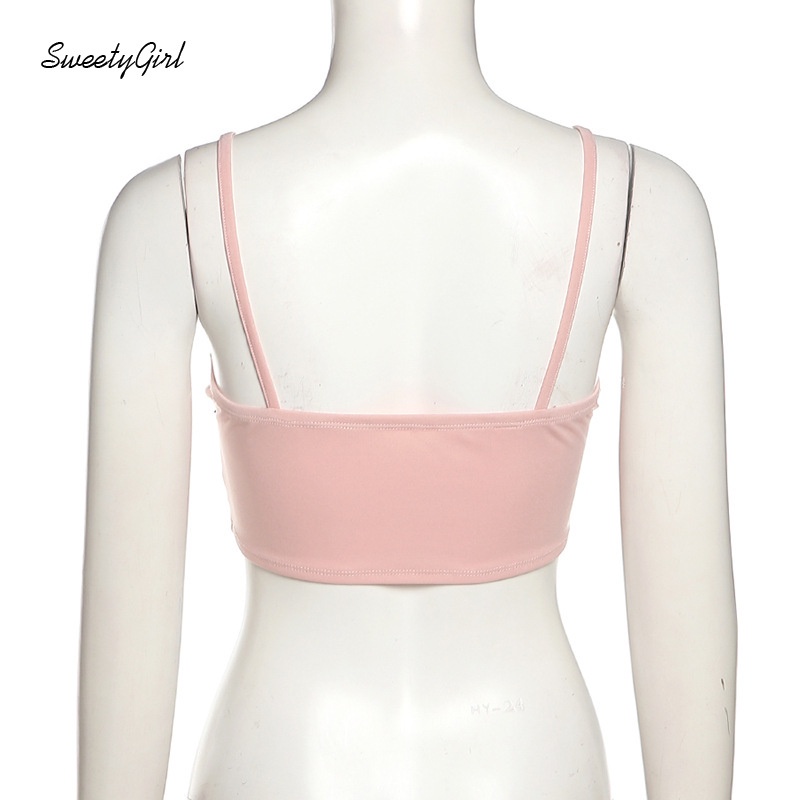 Áo Hai Dây Ôm Dáng Cổ Chữ V Màu Trơn Thắt Nơ Hở Lưng Gợi Cảm Cho Nữ