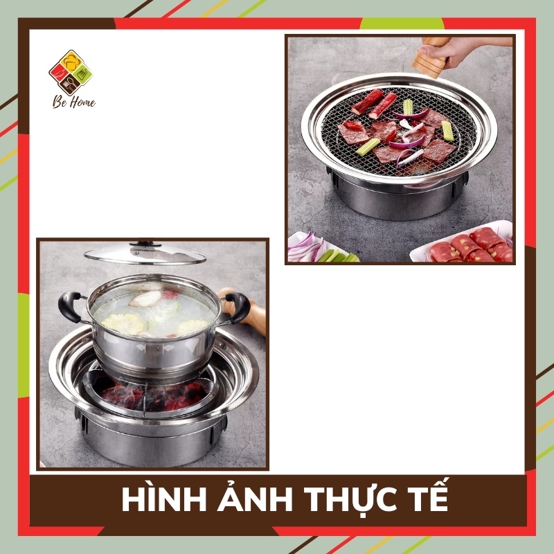 Bếp Nướng Than Hoa Không Khói BEHOME  Bếp Nấu Lẩu BBQ Cao Cấp [Tặng Kiềng Lẩu Inox Chính Hãng]