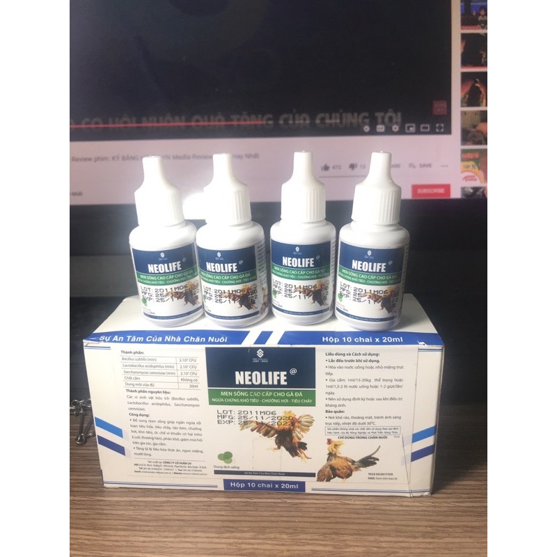 1 lọ 20ml  Men tiêu hoá cao cấp chim vẹt , gà đá ..