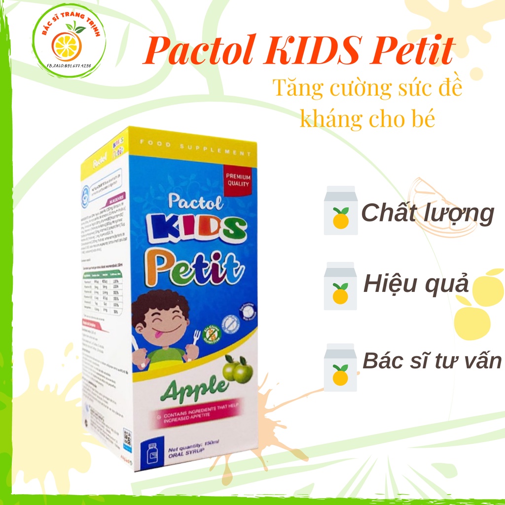 Siro Pactol Kids Petit tăng sức đề kháng, giúp trẻ tăng cân nhập khẩu chính hãng Tây Ban Nha 150ml
