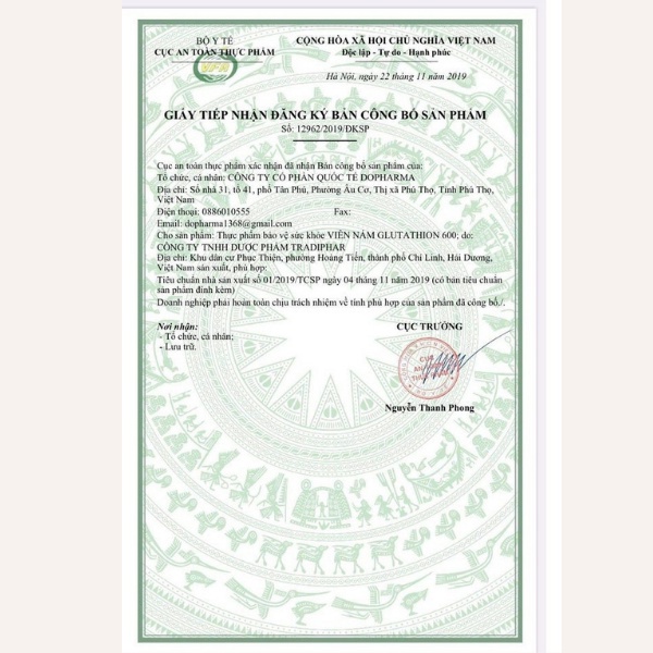 Viên Uống Trắng Da Glutathione 1000mg DR.Skincare Nâng Tone, Mờ Nám, Cải Thiện Nội Tiết Tố