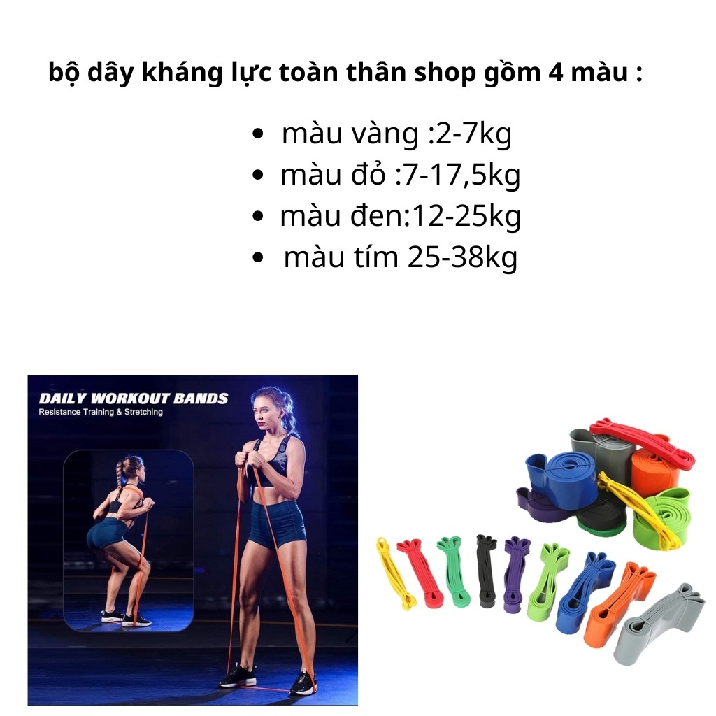 Dây Đa Năng Hỗ Trợ Tập Luyện -Dây Kháng Lực Tập Toàn Thân, dây cao su đàn hồi tập gym