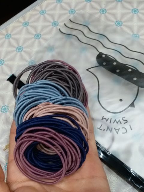 Set 100 Dây Buộc Tóc Kèm Túi Zip