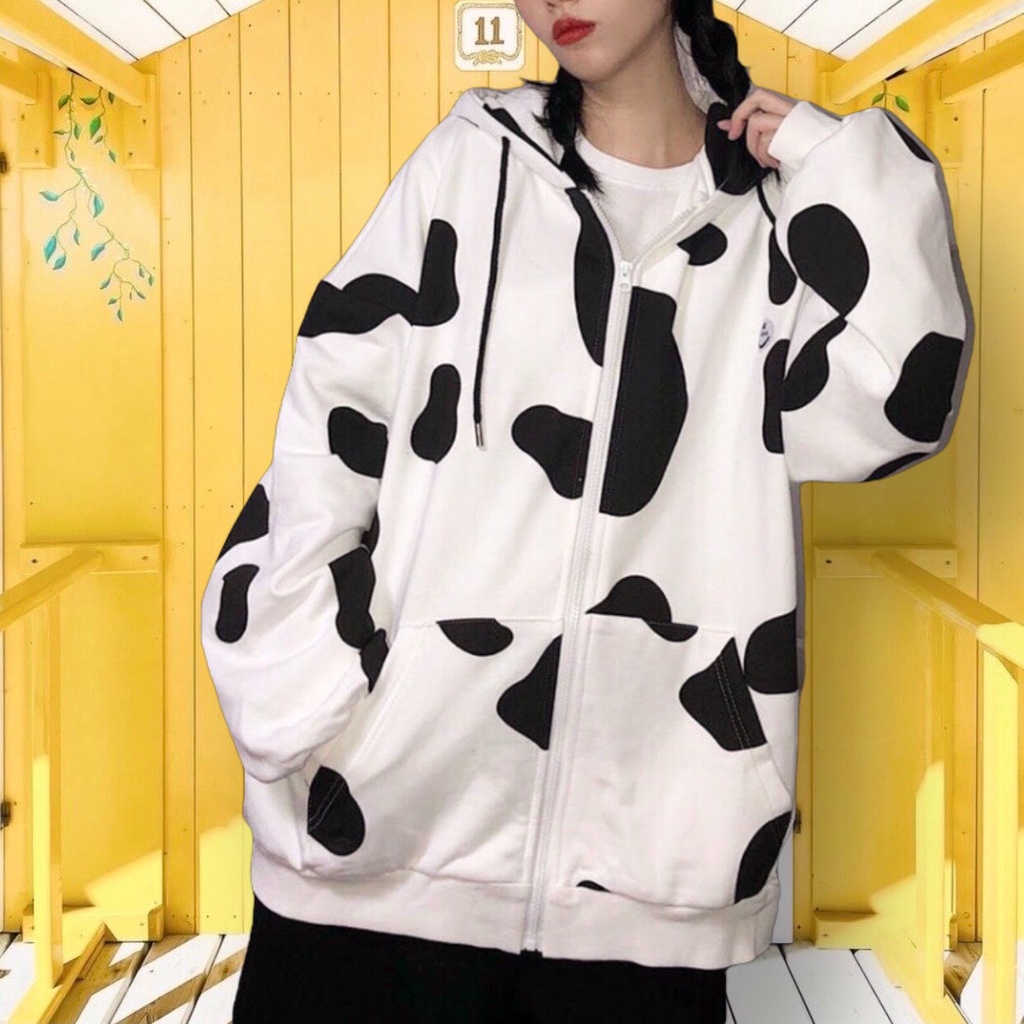 Áo khoác Hoodie bò sữa, nỉ ngoại kéo khoá, áo khoác Sweater có mũ form rộng UNISEX KNN18 freesize< 70kg | BigBuy360 - bigbuy360.vn