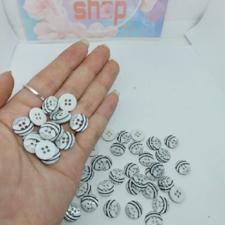 10 cúc áo sơ mi ( nút áo, nút nhựa ) phối sọc đen
