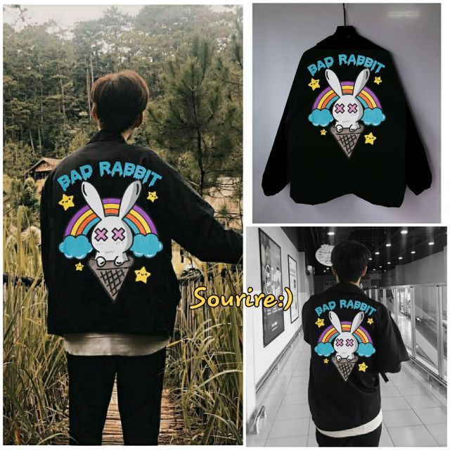 Áo Khoác Rabbit Ice Cream Jacket Unisex Form Rộng Cổ Bẻ Dù 2 Lớp Dáng Jacket | BigBuy360 - bigbuy360.vn