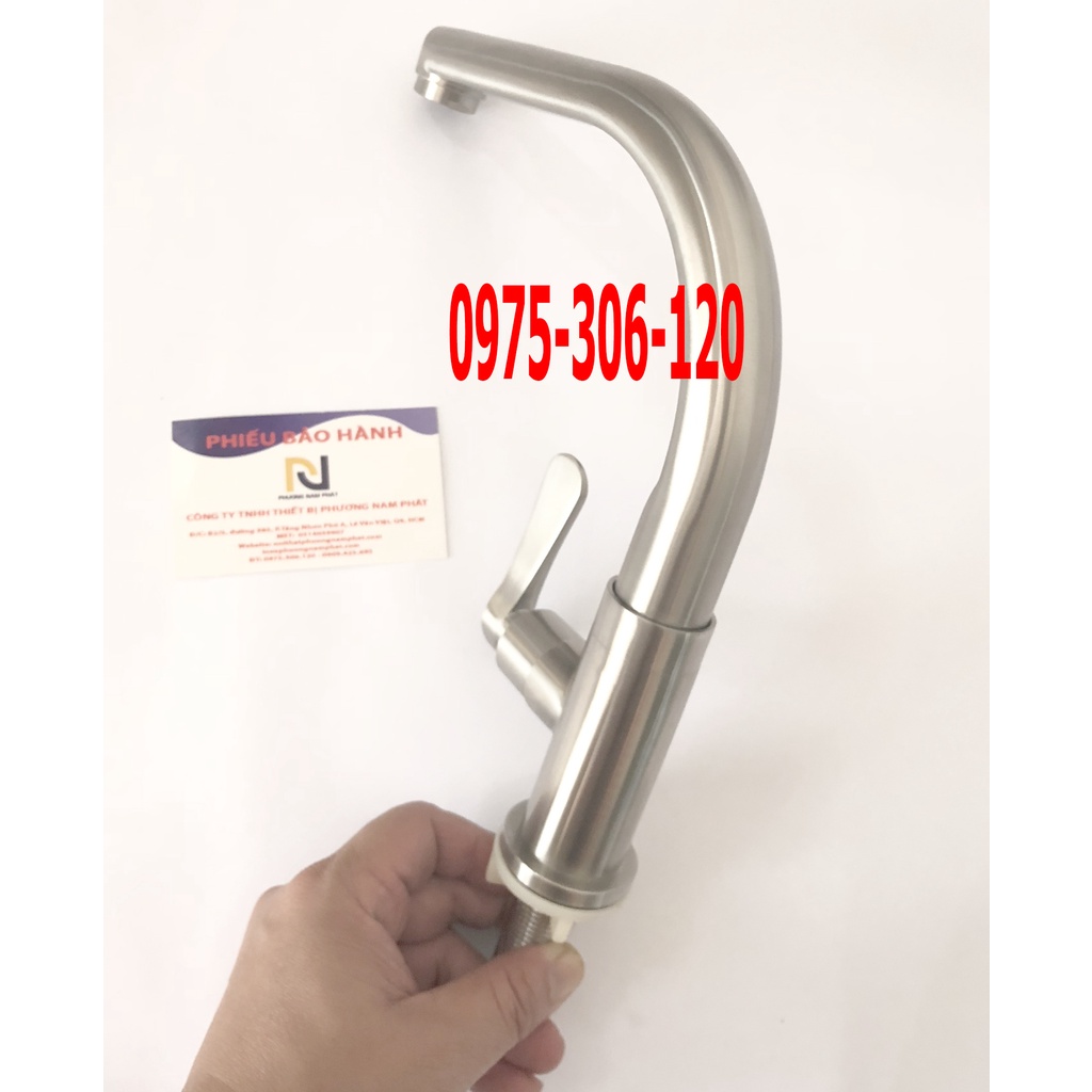 [LOẠI 1-CHẮC CHẮN] Vòi rửa chén bát lạnh 100% inox 304 N5003 Fotar vòi thiên nga