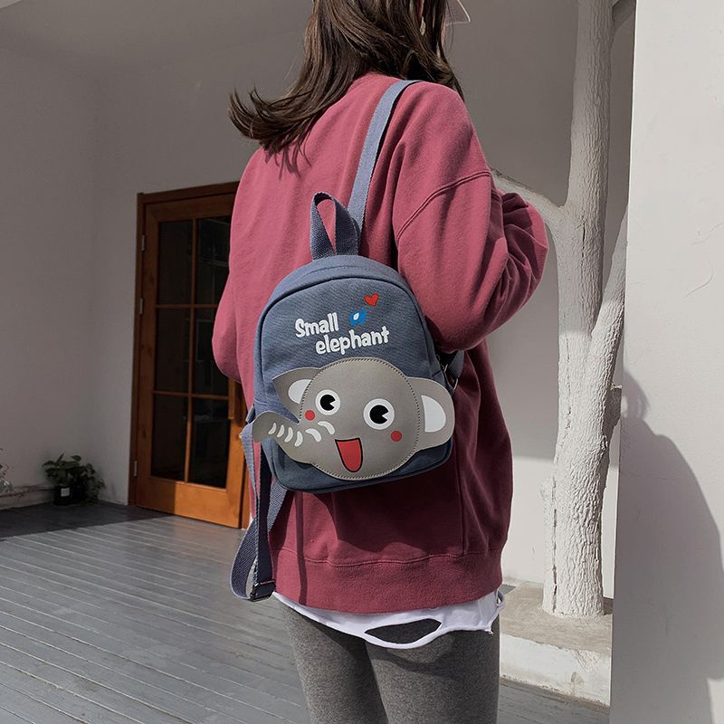 Ba Lô Đi Học Thiết Kế Nhỏ Nhắn Vải Canvas Họa Tiết Hoạt Hình Xinh Xắn Dành Cho Bé Mẫu Giáo