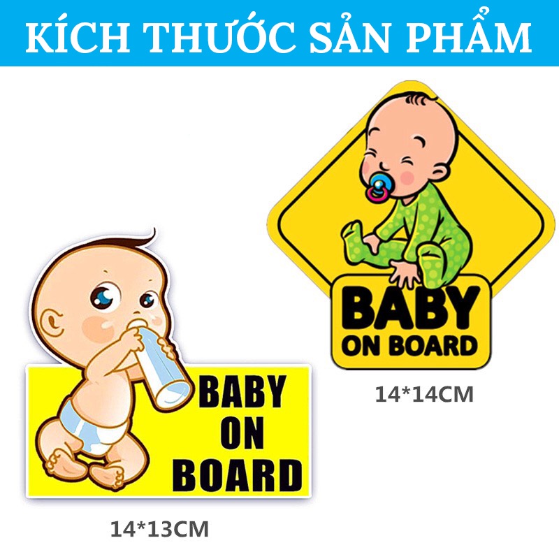 Decal Dán Xe -  Tem Dán Xe Chữ Baby On Board Trang Trí Xe Ô Tô ,Xe Máy ,Xe Hơi CARZONE.TOP