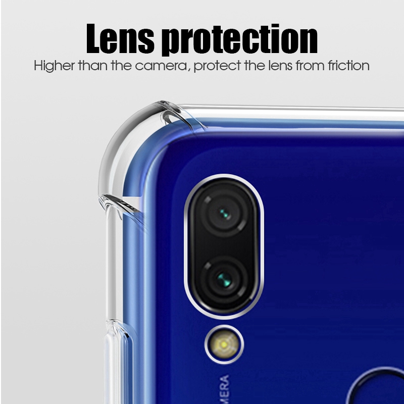Ốp điện thoại nhựa TPU trong suốt bền cho Xiaomi Max3 Mix3 Mi8 9 5X 6X Play Remi 7 Note 7 Pro