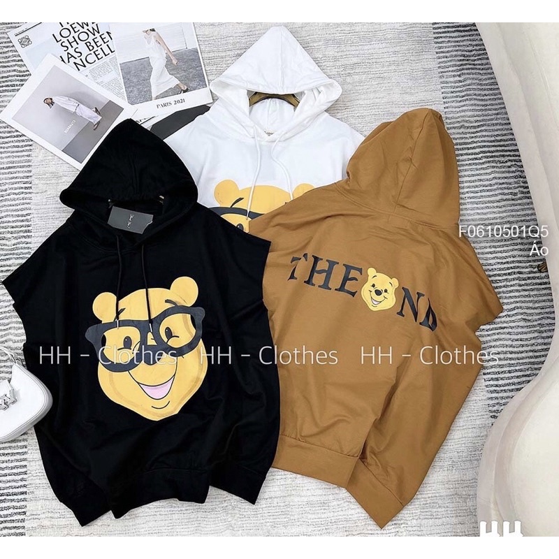 Áo nón sát nách không may biên in hình gấu nón TT0610