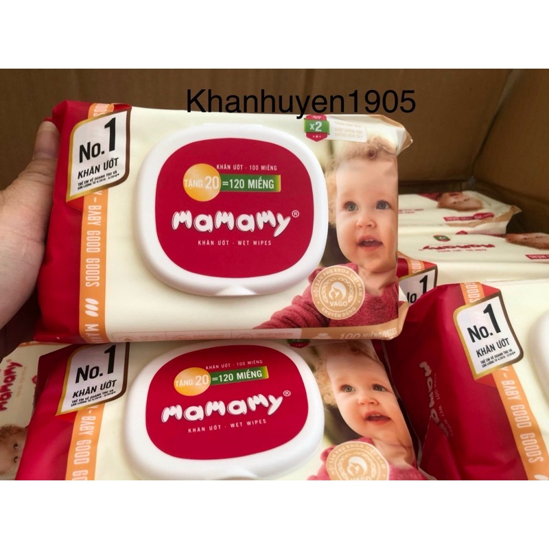 COMBO 10 GÓI KHĂN ƯỚT MAMAMY 120 TỜ CÓ NẮP, CÓ MÙI