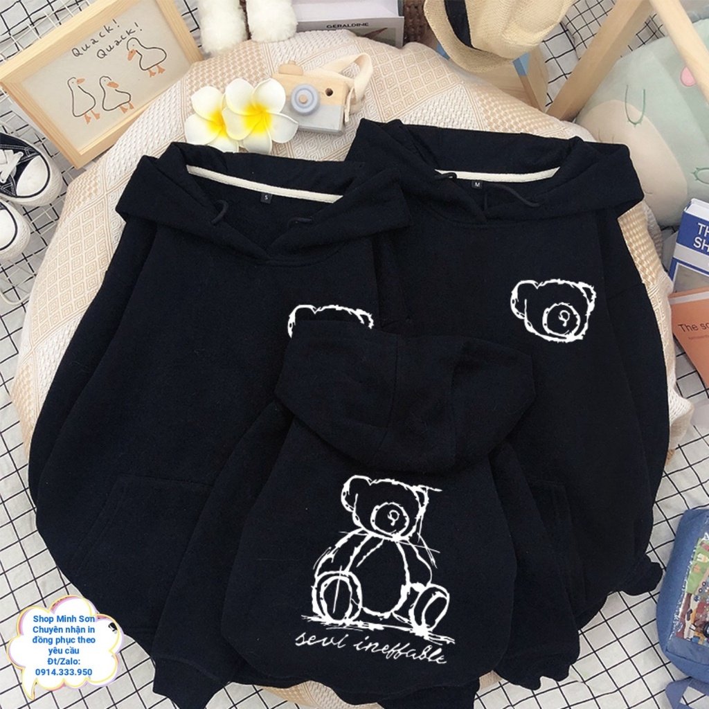 VIDEO ÁO NỈ HOODIE, ÁO NỈ MŨ GIA ĐÌNH GẤU TEEDY  ĐỦ MÀU ĐỦ SIZE CHẤT LOẠI 1