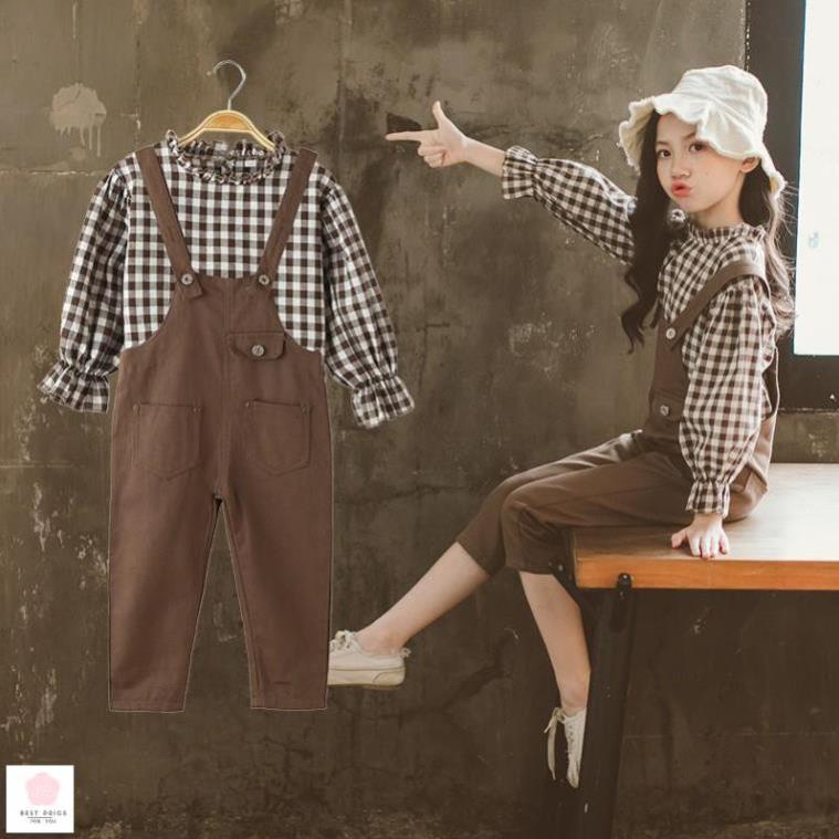 [CÓ SẴN] Đồ bộ dài tay cho bé gái 12 tuổi (3 - 12 tuổi)  ☑️ yếm quần cho bé gái 12 tuổi☑️ Yến quần, 