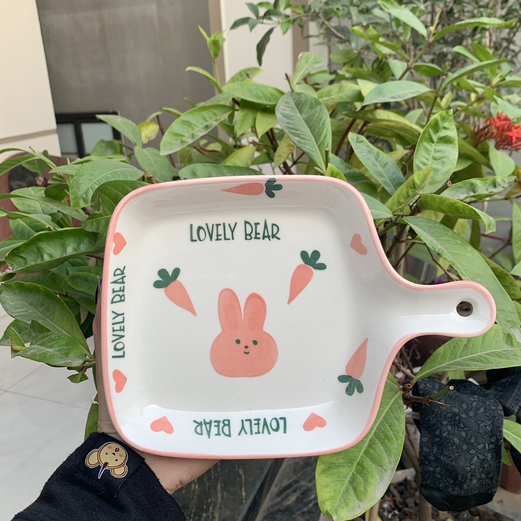 Bát Ăn Cơm Đĩa Sứ Bộ Chén Dĩa Sứ🥕 Thỏ Hồng🥕 Dễ Thương Cute Bát Đĩa Decor Cao Cấp S150