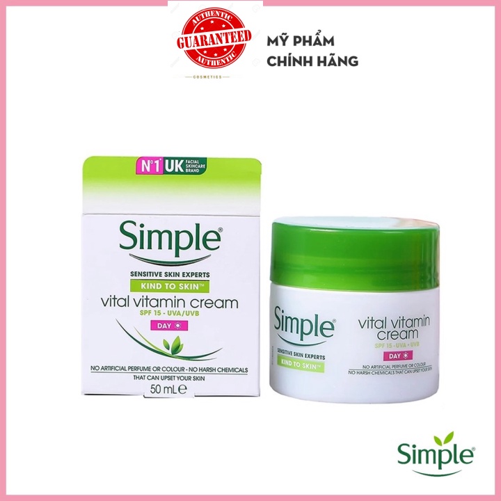 Kem Dưỡng Ban Đêm Cho Da Nhạy Cảm Simple Kind To Skin Vital Vitamin 50ml