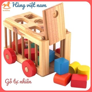 Xe thả hình khối gỗ cao cấp cho bé