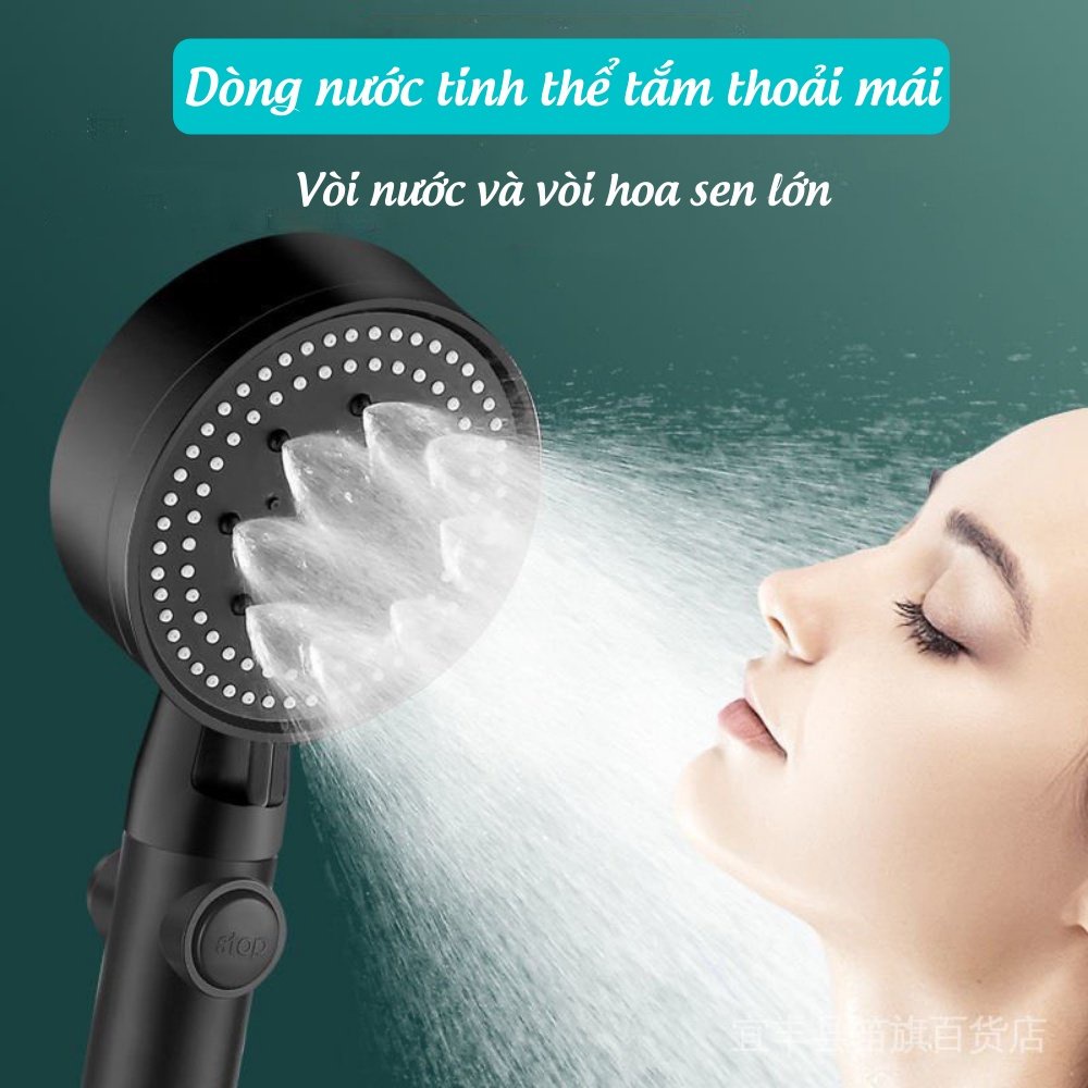 Vòi Sen Tăng Áp Vòi Hoa Sen 5 Chế Độ Tiết Kiệm Nước Chống Gỉ Sun.z