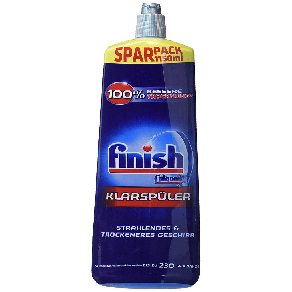 Nước làm bóng Finish 1150ml Đức, 800ml dầu bóng finish 750ml, 500 Nước trợ xả finish dùng cho máy rửa bát chén ly 400ml