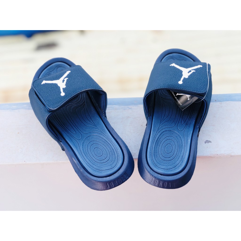 Dép quai ngang jordan jd6 ❤️FREESHIP + Hộp❤️ nam nữ màu full Xanh đen