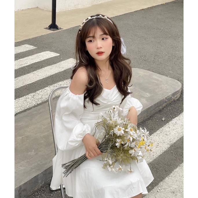 Đầm buộc nơ dáng xoè
