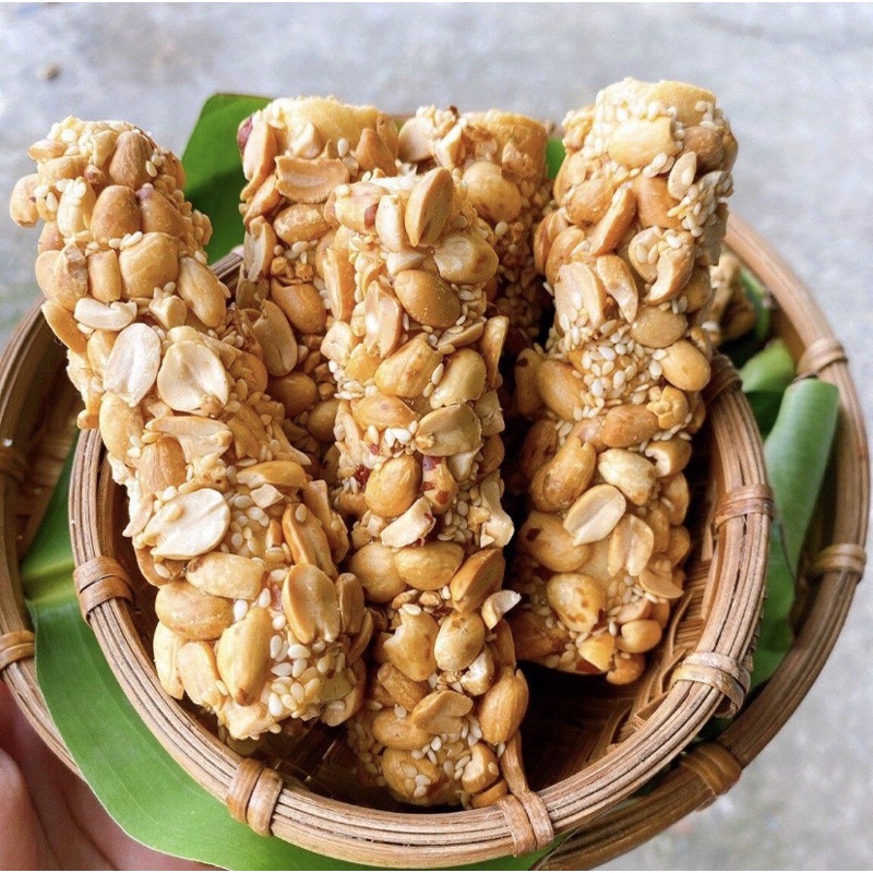 Bánh Đậu Phộng Cuộn Bánh Tráng- Bánh Ống Kẹp Đậu Mè- Kẹo Đậu Mỹ Phương