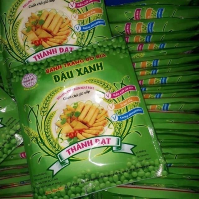 Vỏ bánh tráng đậu xanh ( vỏ bò bía) combo 5 gói size 16