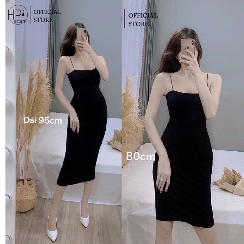 Váy 2 Dây Sợi Bún Dáng Dài HP TT-HOT chất thun bozip co dãn
