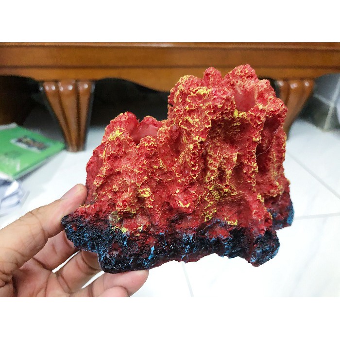 NÚI LỬA SỦI OXY TRANG TRÍ HỒ CÁ 14X10X10CM