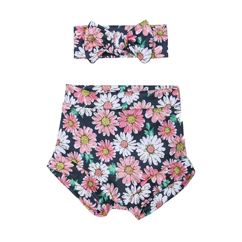 Set 2 Món Quần Short + Băng Đô In Họa Tiết Thời Trang Mùa Hè Cho Bé Sơ Sinh
