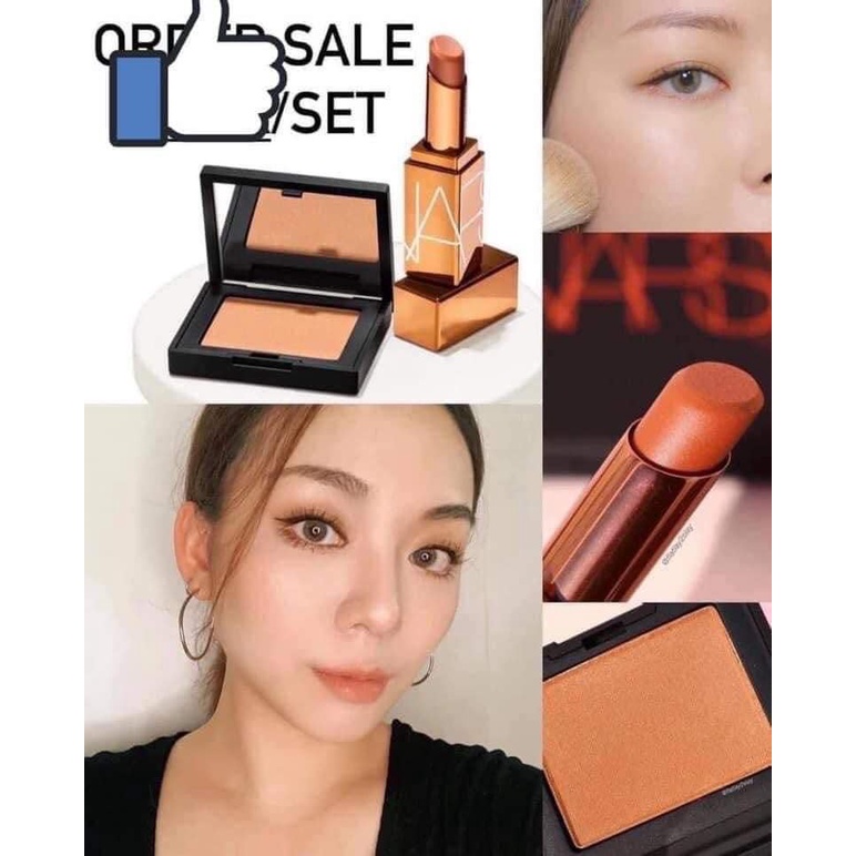 Set phấn tạo khối và son dưỡng nars laguna mini