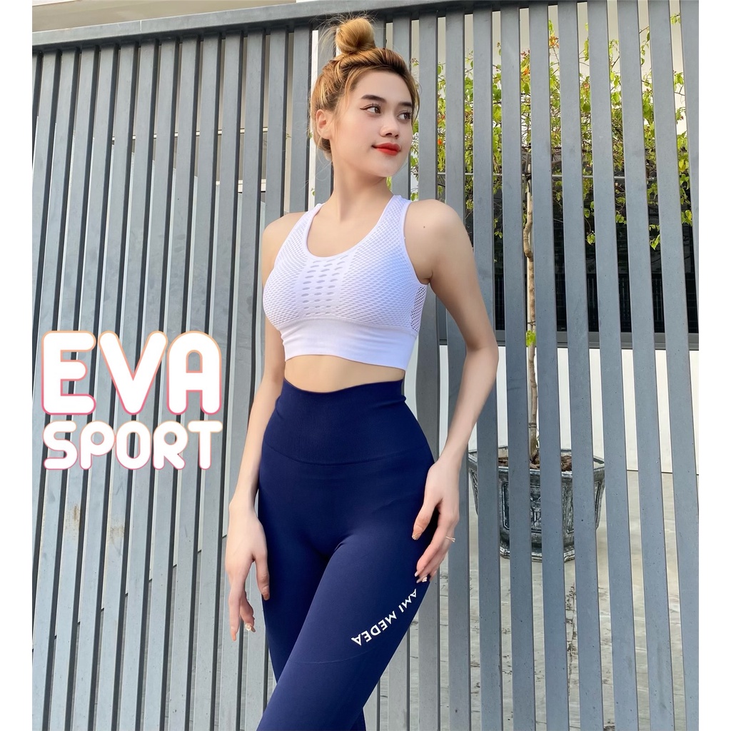 Quần tập legging cạp cao AMI MEDEA siêu nâng mông tập gym, yoga, chạy bộ, co dãn 4 chiều, siêu thoáng mát Evasport