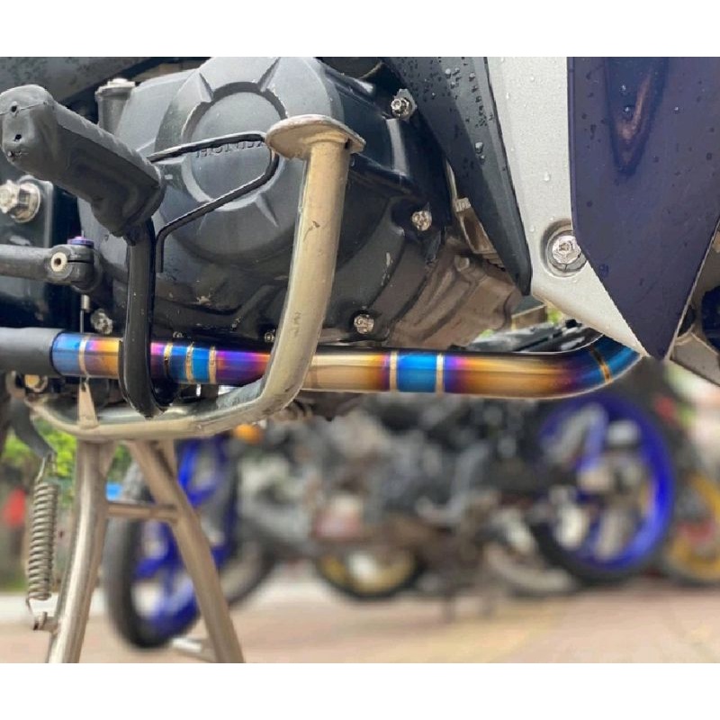 Cổ pô wave titan gắn wave 100 wave 110 ( S,RS,ALPHA, RSX) kim loại titan lên màu.