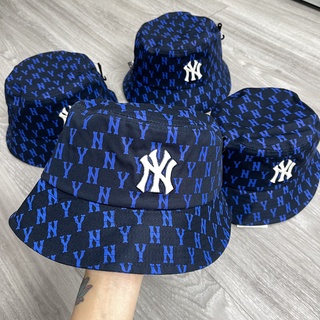 Nón bucket M L B monogram Blue chất vải kaki cao cấp, form mềm, đội êm đầu