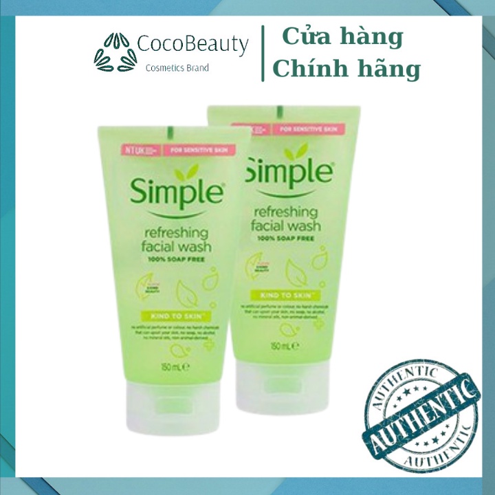 Sữa Rửa Mặt Simple Gel kind To Dạng Gel Da Nhạy Cảm Chính Hãng150ml
