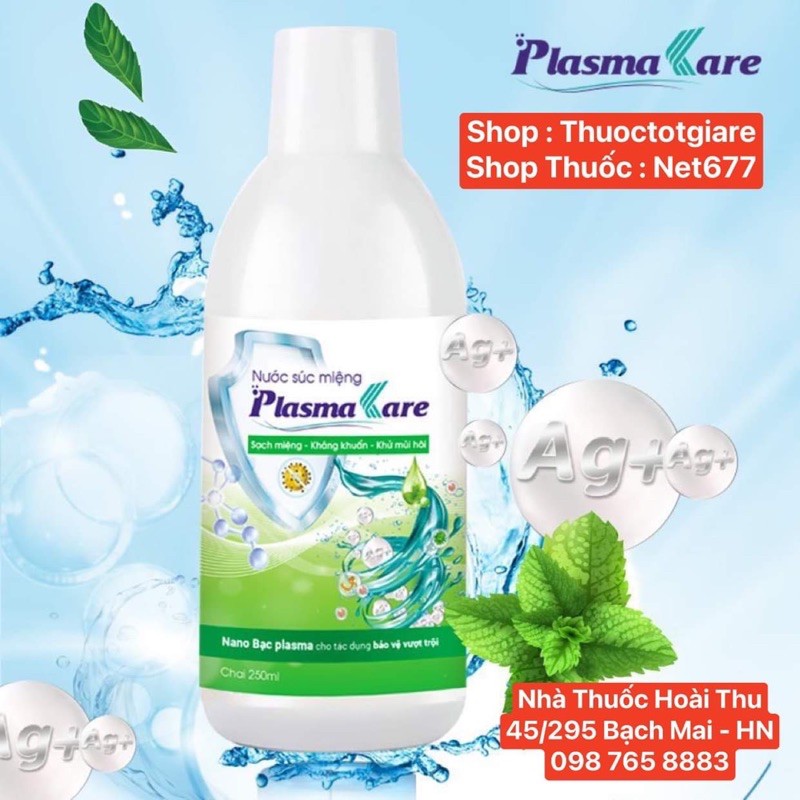 Nước súc miệng PlasmaKare kháng khuẩn Plasma Bạc hết hôi miệng,nhiệt miệng,đau răng