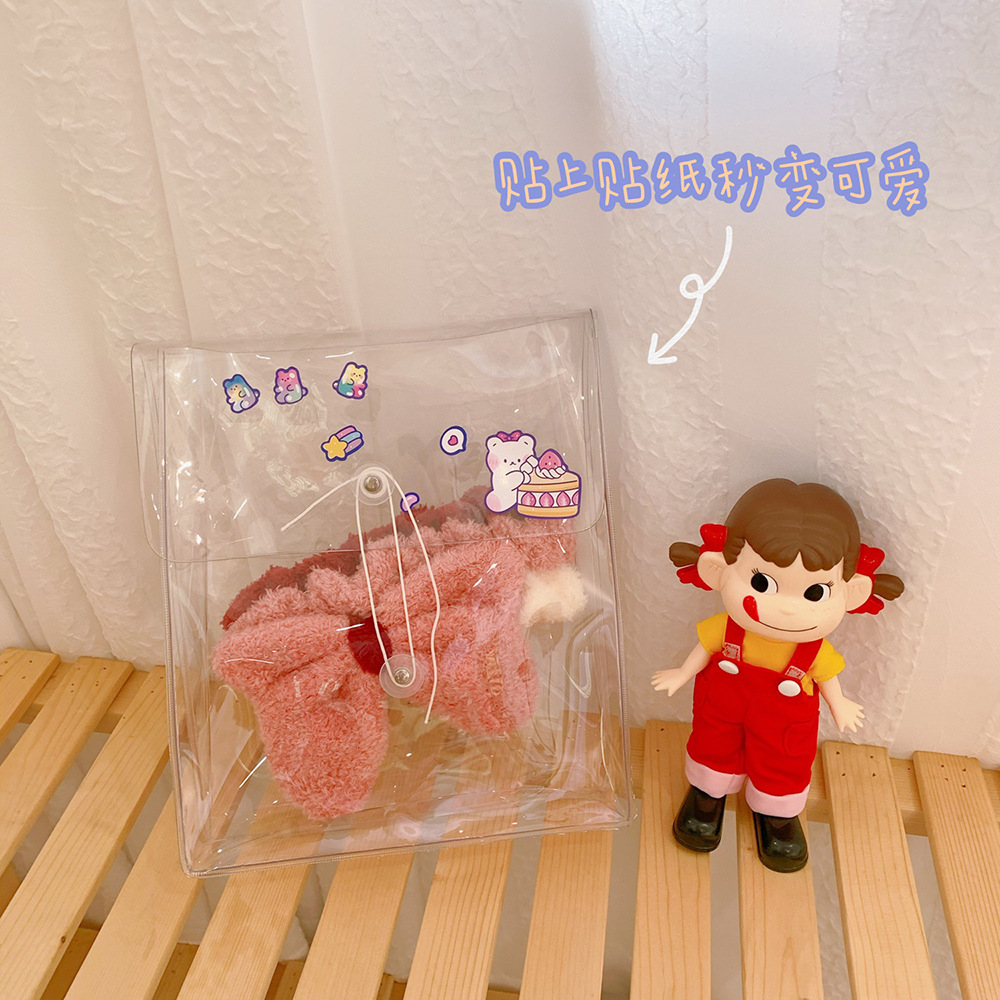 Túi lưu trữ PVC quanh co trong suốt túi lưu trữ dữ liệu văn phòng phẩm