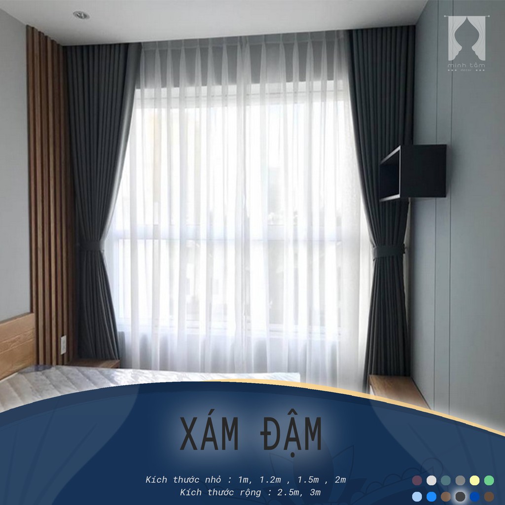 [ HÀNG LOẠI 1] Rèm cửa chống nắng Minh Tâm , nhiều size, đa dạng màu sắc -  miễn phí cắt chiều cao theo yêu câu ( kích t