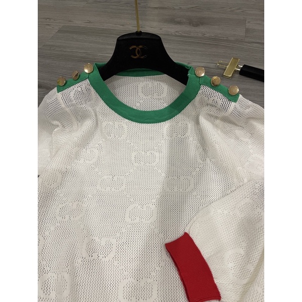 ÁO LEN CÚC VAI HOẠ TIẾT DỆT CHÌM