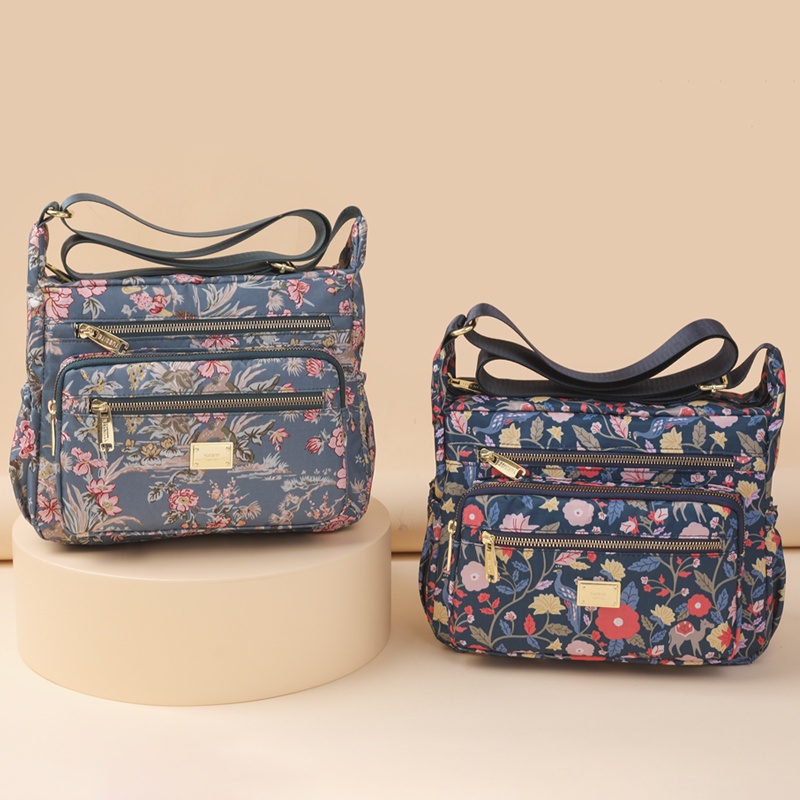 Túi Đeo Chéo Nylon Sức Chứa Lớn Siêu Nhẹ Chống Nước In Họa Tiết Thời Trang Cho Nữ
