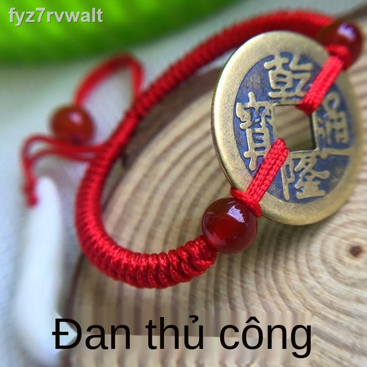 Con chó đen Răng trẻ em Spike Vòng đeo tay đồng tiền mã não cho Chuỗi màu đỏ của
